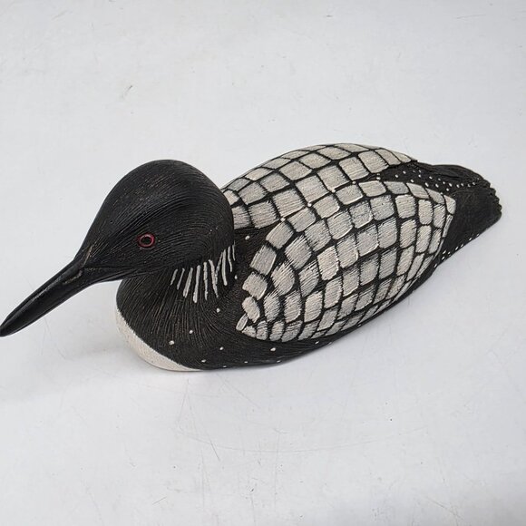 Handcrafted Common Loon Wildlife Figure Detailing Jennings Decoys 7.5" Signed - Picture 3 of 11